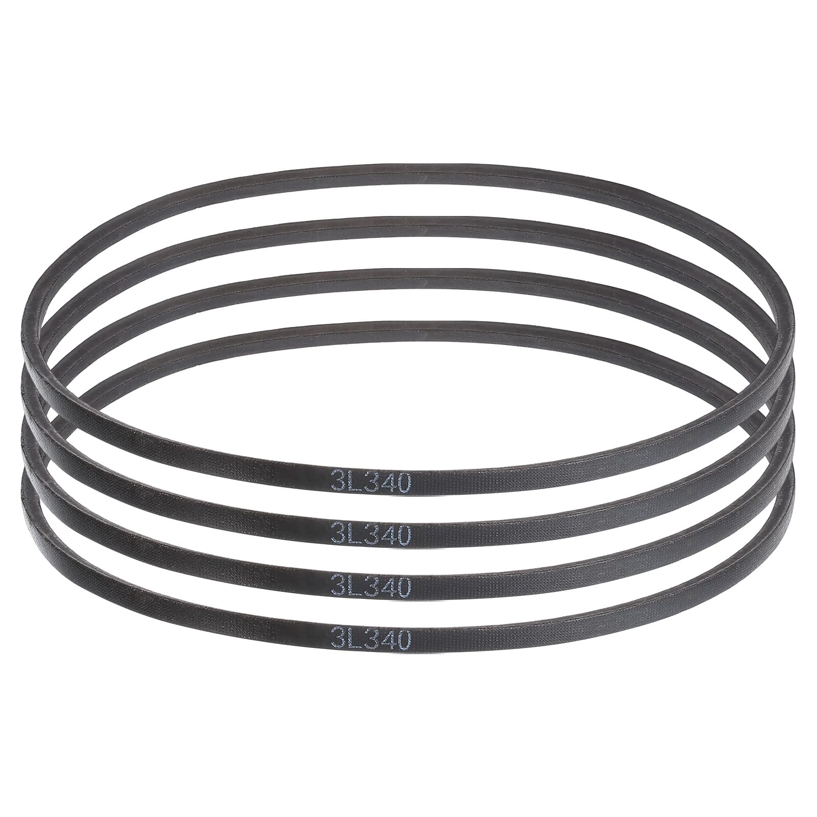 uxcell 4 Pcs 3L340 Classic Wrapped Rubber V-Belt, 34"(864mm) Outside Circumference, 3L Profile V Belt 3/8" Width 7/32" Height