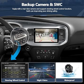 CAMECHO 4+128GB Car Stereo for Dodge Charger Radio 2015-2021 with Android 15 CarPlay Android Auto GPS Navigation Bluetooth, 9 InCell 1280 * 720 Touch Screen Head Unit with Backup Camera
