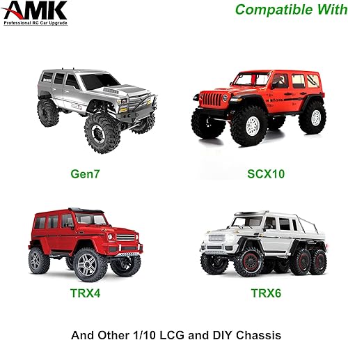 Miniatura 2 de AMK Ajustable Escala 110 Montaje de parachoques delantero trasero, juego de parachoques de metal completo para RC Crawler Body LCG Chassis Axial