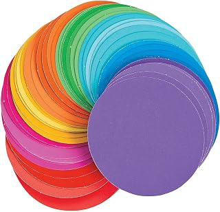 Fun Express Paint Chip Paper Circles - 1200 Pieces - Educational and Learning Activities for Kids