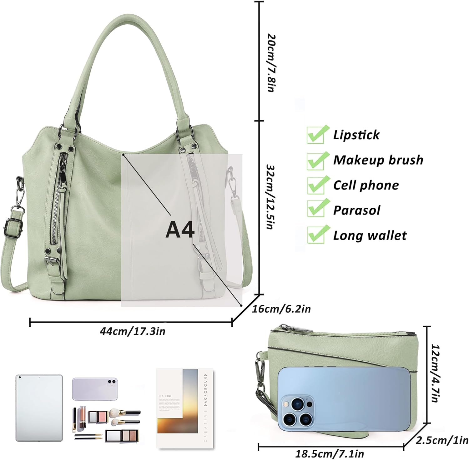 TANTOMI Tote Handbags for Women Hobo Purse and Shoulder Bags Multiple Pockets with Adjustable Strap for Work Travel Everyday