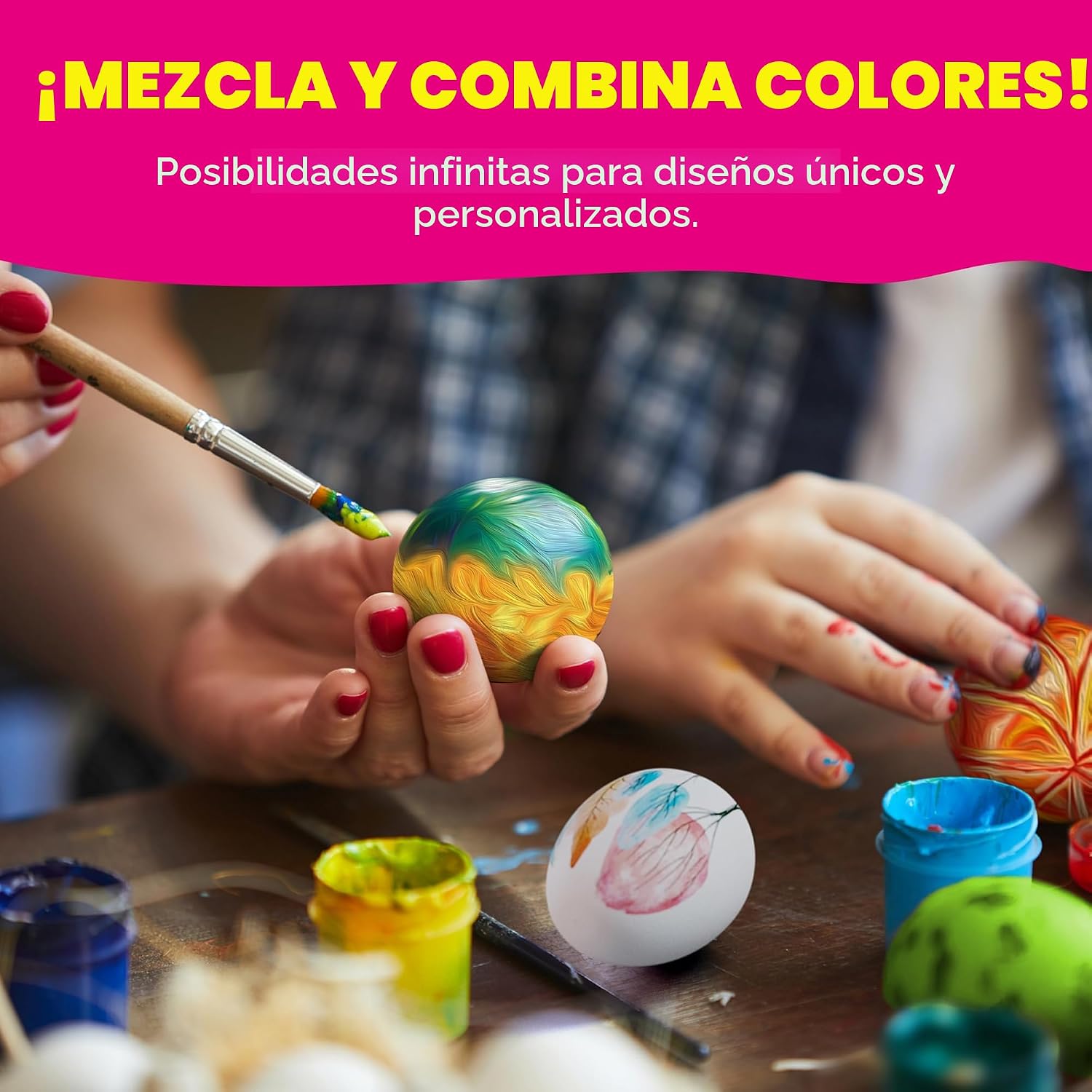 Dan&Darci Kit de Pintura Squishy de Huevo de Pascua - Artes y Manualidades para Niñas y Niños - Actividades Artísticas para Niños - Regalo de — imagen 7