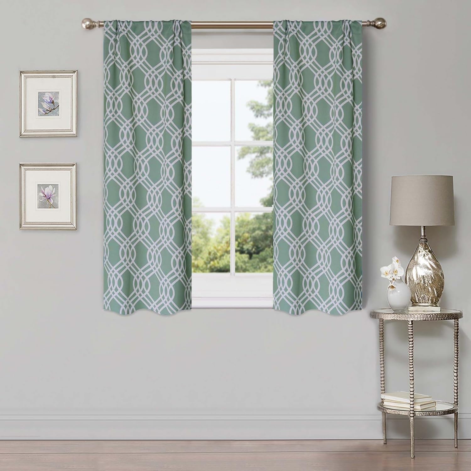 Superior Blackout Curtains, Room Darkening, Bedroom, Drapes, Kitchen, Living Room Window Accents, Sun Blocking, Thermal, 2 Pack, Ribbon Blackout Curtains, Set of 2, 42" x 63", Grey