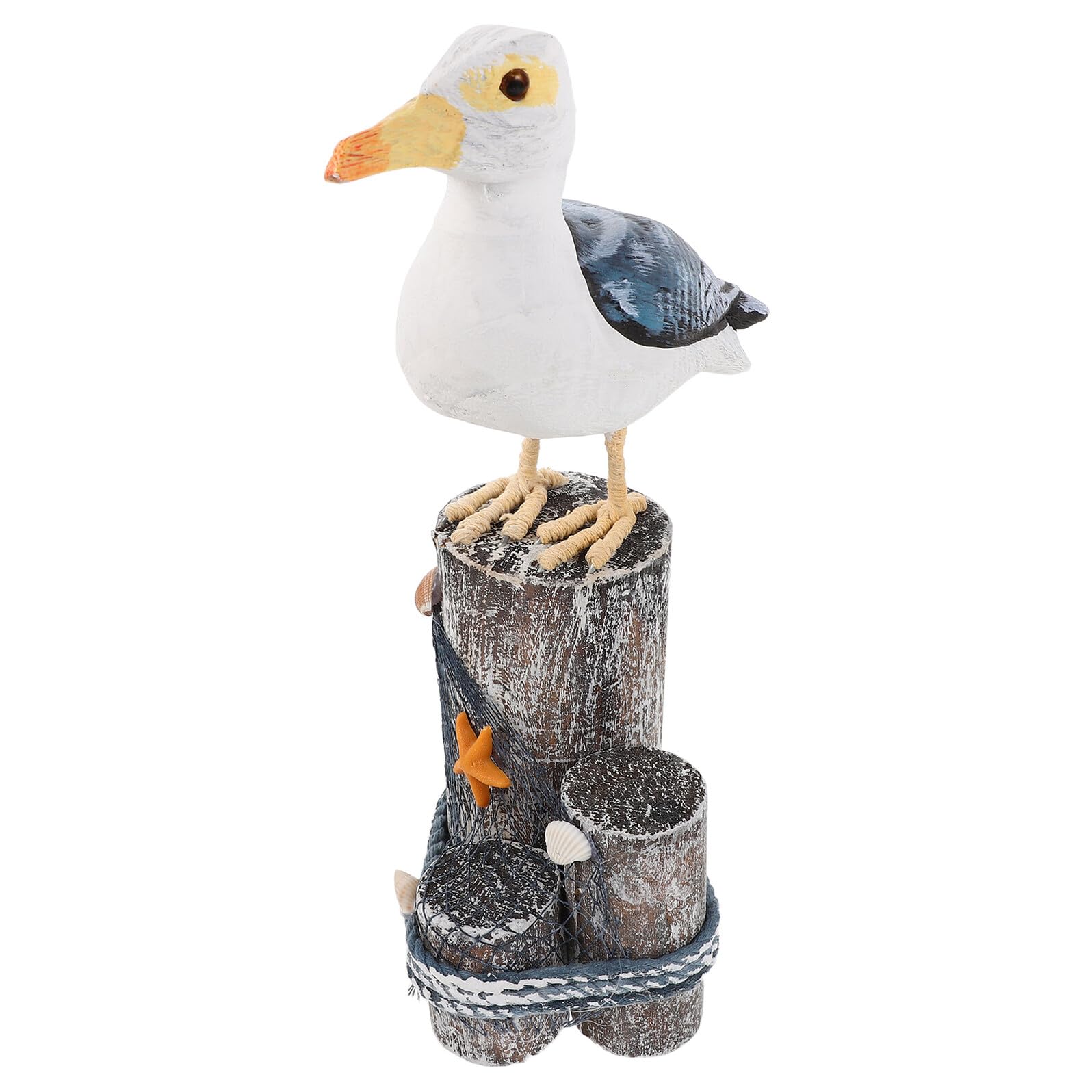 Oiseaux marins en bois sculpté pour décoration de table bord de mer