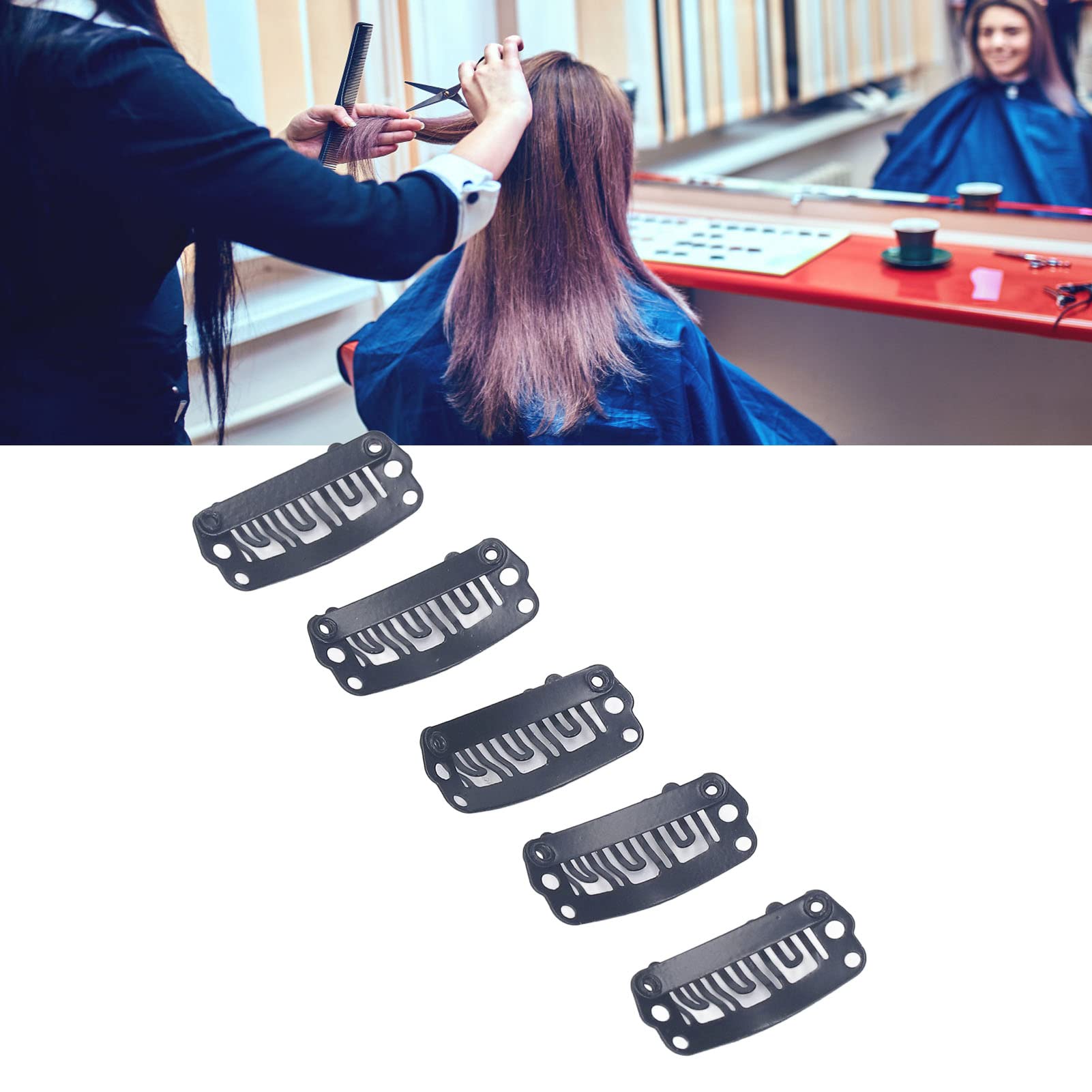 100 Pieces Wig Clips U Shape Metal Clips With Soft Rubber 6 Teeth Hairpiece Wig Clip for Wig Clips to Sew in Wig Clips to Secure Wig Hair Clips for Wigs Snap Clips