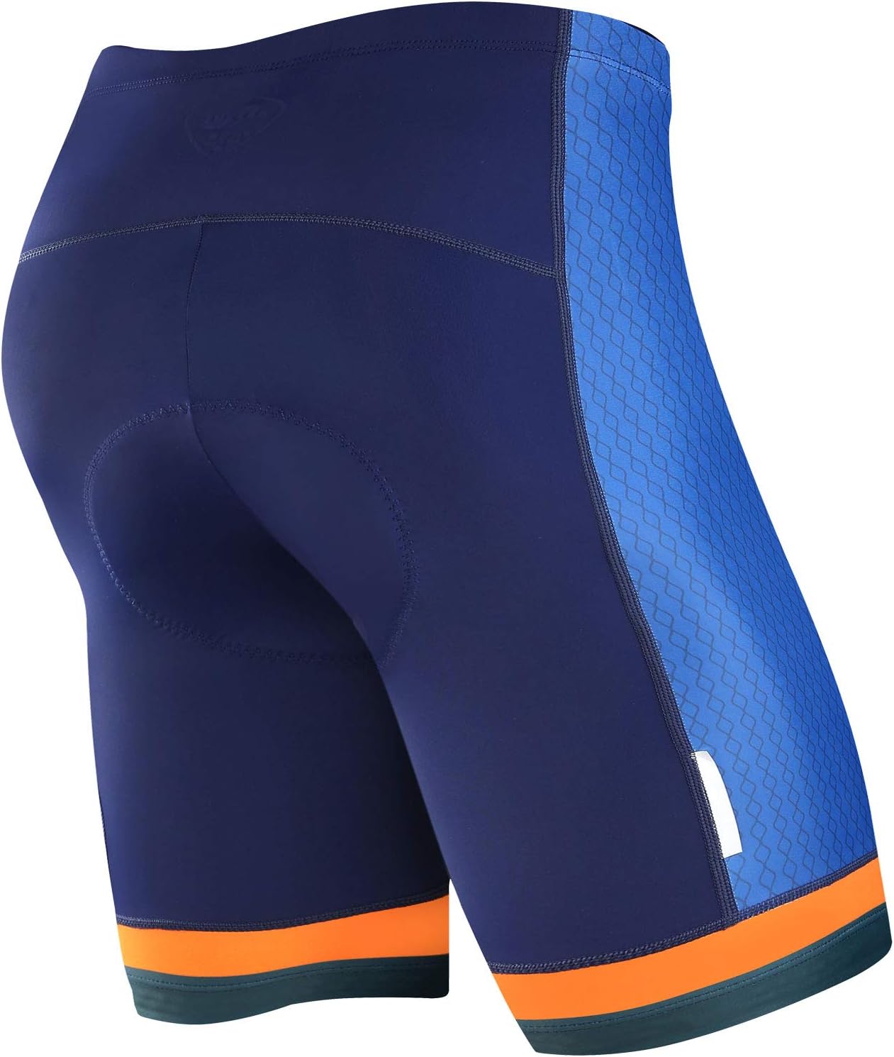 NOOYME Men's Cycling Shorts 3D Gel Padded Bicycle Riding Men's Bike Shorts (XXX-Large,Orange-Blue)