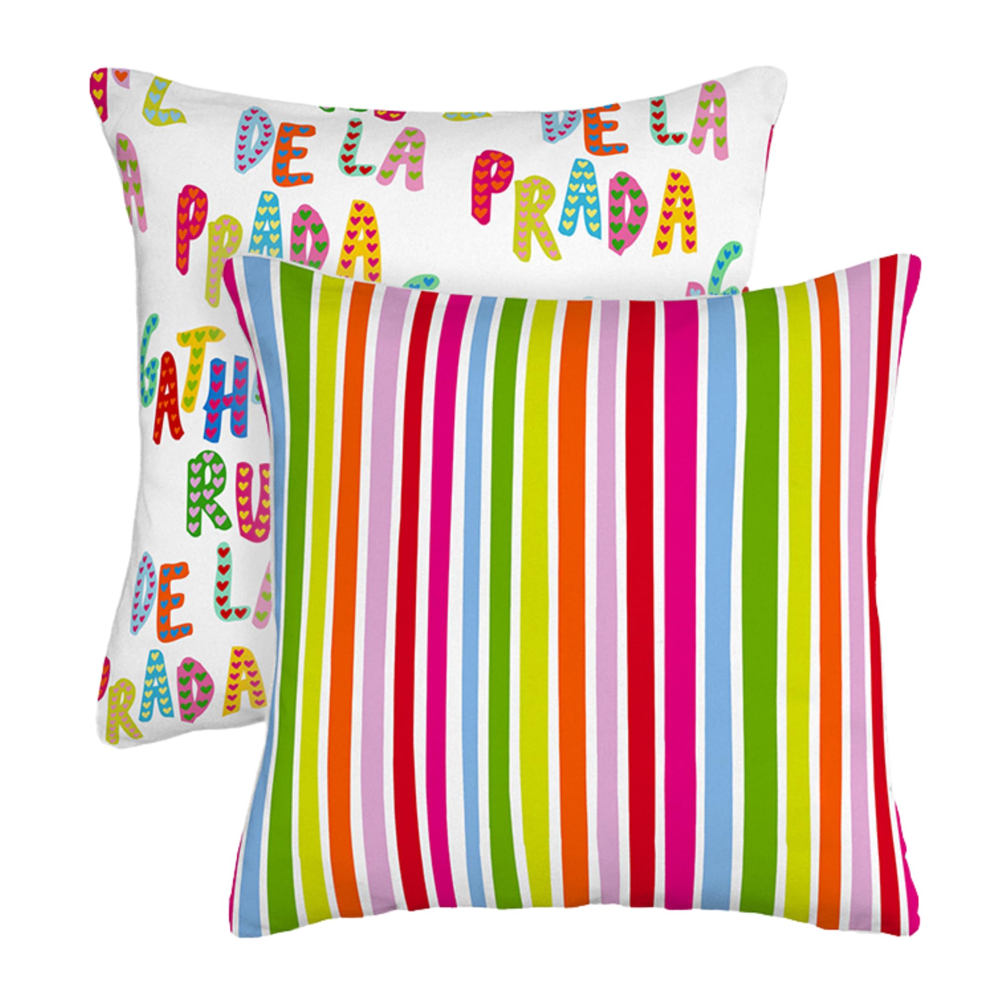 Funda de Cojín 50 x 50 Agatha Ruiz de la Prada, Diseño Colorido y Moderno, Cojines para Sofá y Cama, Fundas de Cojines Decorativas para Decoración Hogar, Pillow Case (Rayas Multicolor)