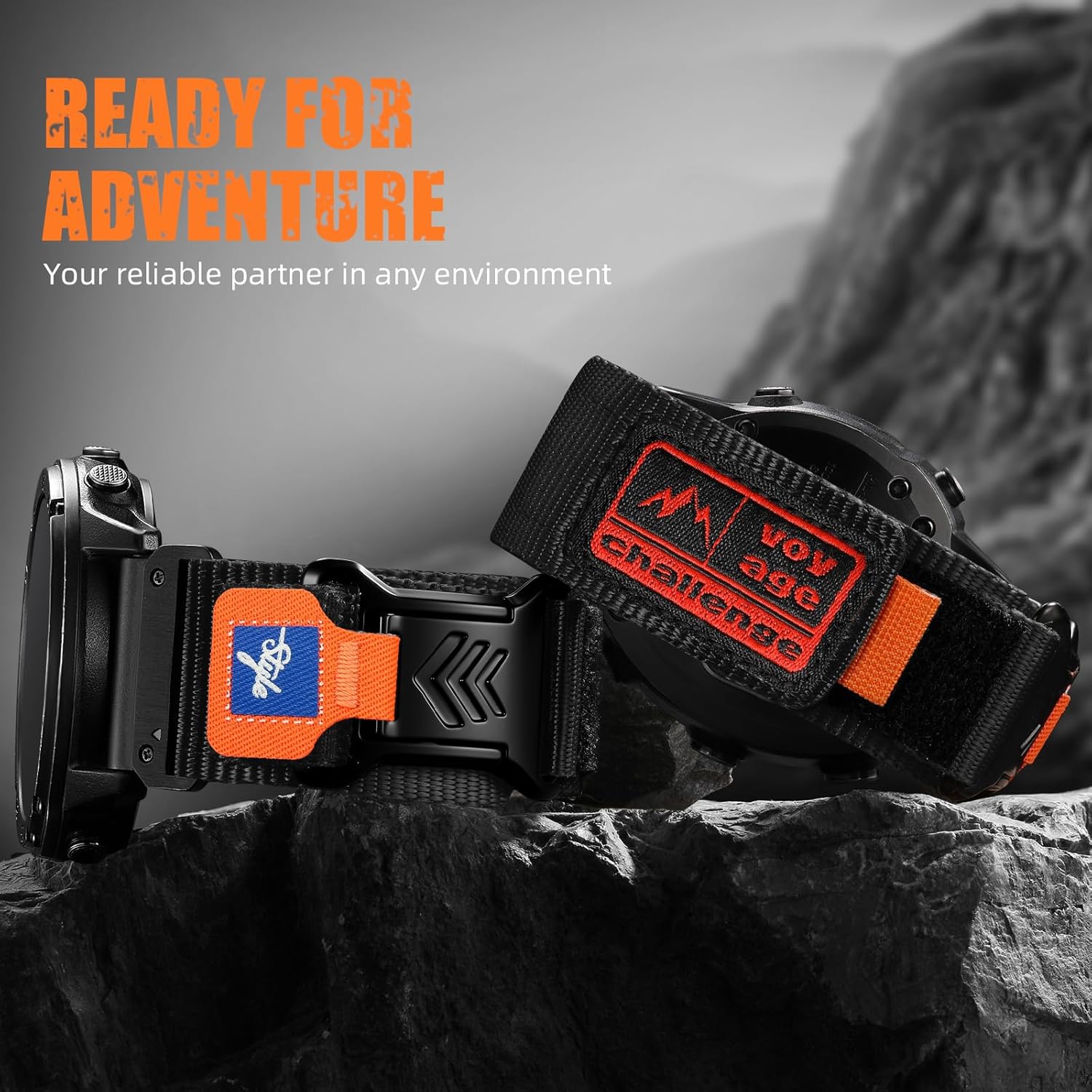 GEAK Tactical Watch Band Compatible with Garmin Fenix 8 51mm/7X/7X Pro/6X/5X/5X Plus/3/3 HR, 26mm Easy Fit Super Rugged Nylon Sports Replacement Strap with Magnetic Buckle for Men Outdoor Sports