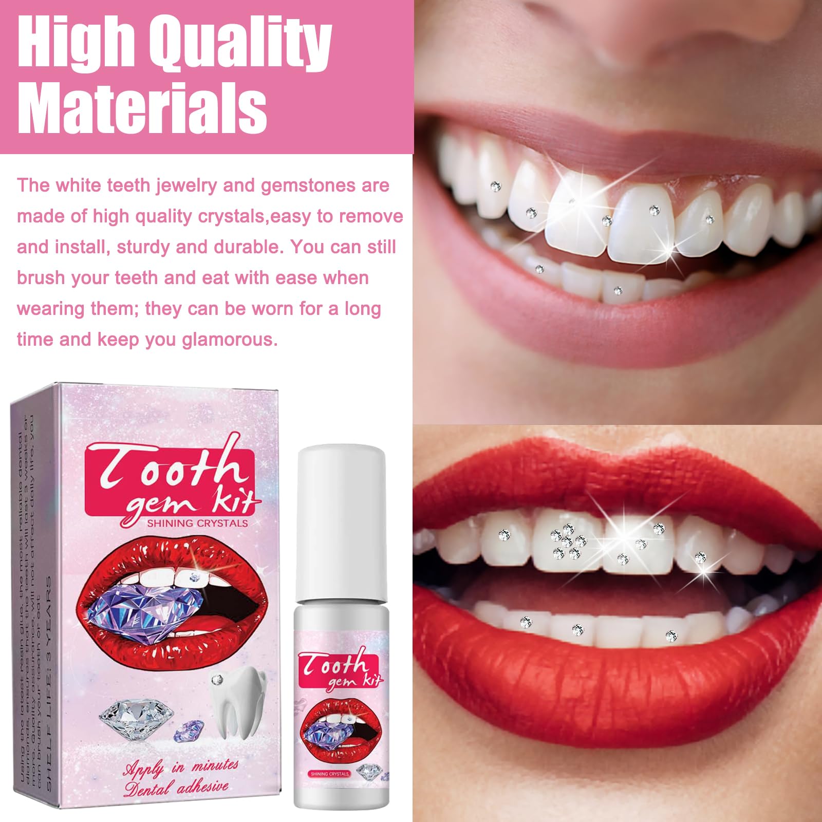 Tooth Gems Buy EELHOE DIY With Curing Light Glue Crystals Jewelry