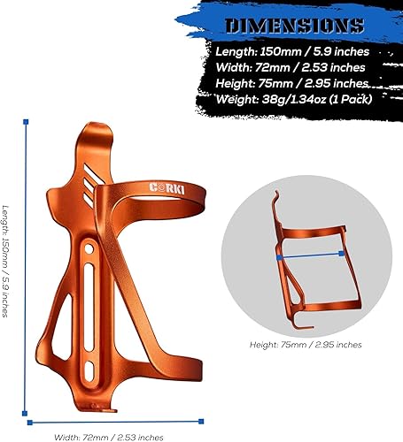 Miniatura 2 de Corki Cycles - Jaula para botella de agua con carga lateral izquierda, soporte para botellas de agua para bicicletas de carretera y montaña, paquete