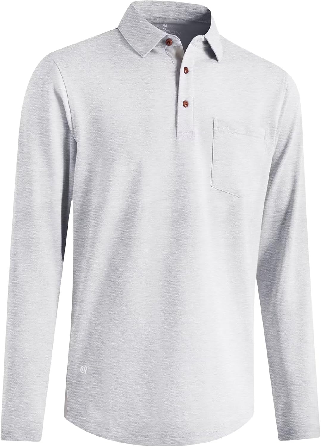 Mens Long and Short Sleeve Polo Shirts Pocket Casual Solid Cotton Blend Drop Cut Collared Polo Shirts for Men