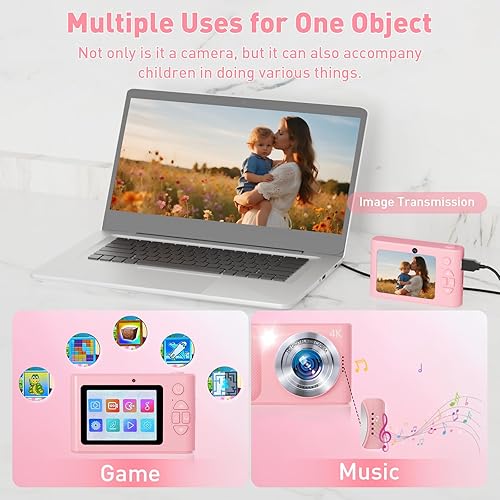 Miniatura 7 de Cámara digital, cámara digital barata de 48 MP, cámaras digitales de apuntar y disparar 1080P con doble lente, luz de relleno y tarjeta SD de 32 GB,