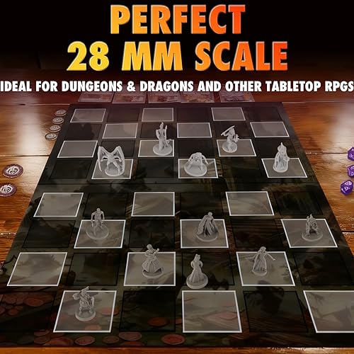 Miniatura 5 de 50 figuras únicas de RPG de mesa de fantasía en miniatura para Calabozos y Dragones, juegos de rol Pathfinder. Sin pintar a granel, ideal para D&D