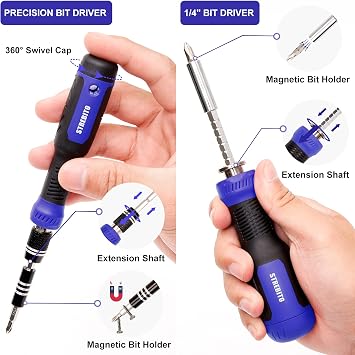 STREBITO 191-Piece Multi-Bit Screwdriver, Precision Screwdriver Set(Blue)