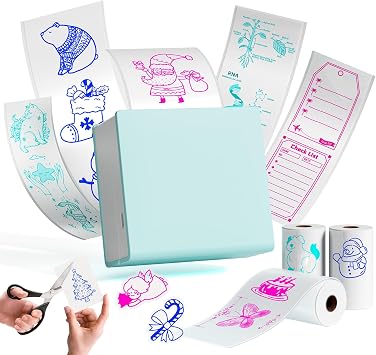 Memoking Mini Sticker Printer - M02 Portable Mini Thermal Printer for iPhone, Smart AI APP, Bluetooth Sticker Maker Label Machine, Print Pods Printers for Decoration, Scrapbook, Photo, Study Note
