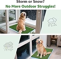 Vista 4 de Alfombra de césped artificial grande para orina para perro, alfombra de césped artificial grande para cachorros, alfombra de césped lavable