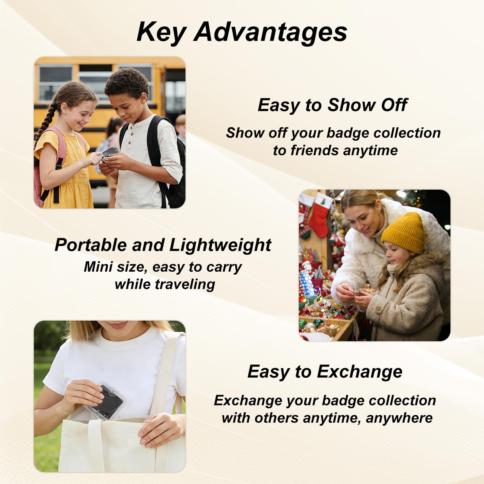 2pcs Enamel Pin Collection Display Book with 6 Pages, Portable Pinfolio Collector's Album for Trading Lapel Pin Badge Brooch, Black Felt Binder Organizer Holder with Clear Protective Storage Cover - Image 4
