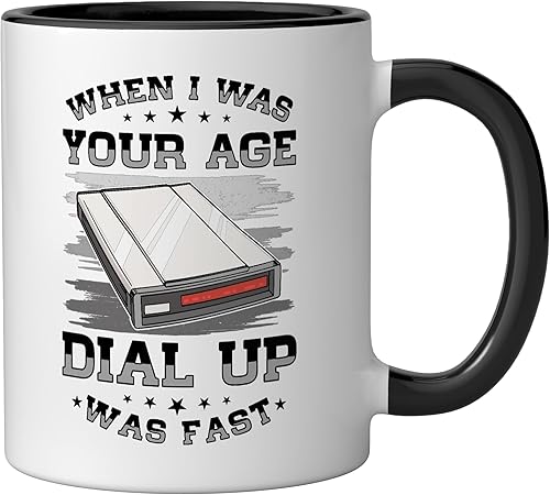Miniatura 2 de 90s Nostalgia Retro 90s Dial Up Internet Vintage Ceramic Mug, BlackWhite