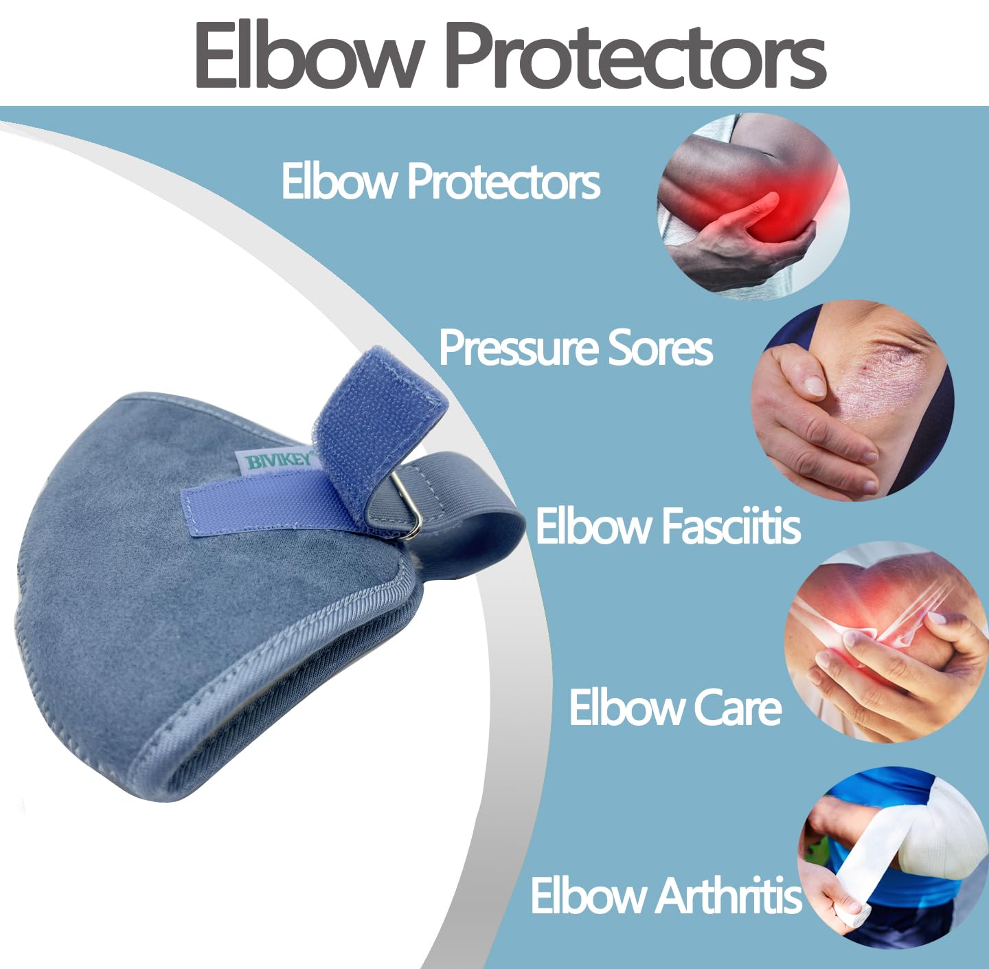 2 Pcs Australian Sheepskin Elbow Pressure Sores Protector Arm Pads Adjustable Suitable for Office Home Elderly Care and Medical Institutions Unisex Blue