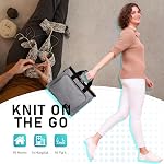 Hoshin Sac de tricotage pour le rangement de fils, organisateur de fils de haute capacité avec diviseur intérieur portable pour le projet de transport, aiguilles de tricot (jusqu'à 14”), Crochets, Écheveaux de fil (Grey)