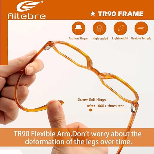 Miniatura 2 de Ailebre Gafas de bloqueo de luz azul, antibloqueadores, gafas de polígono, lectores de computadora para mujeres y hombres Jody