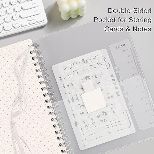 Miniatura 39 de EMSHOI Cuaderno de puntos en espiral A4, 150 hojas (300 páginas), diario de cuadrícula de puntos de 3.53 oz/m², tapa blanda impermeable, diario