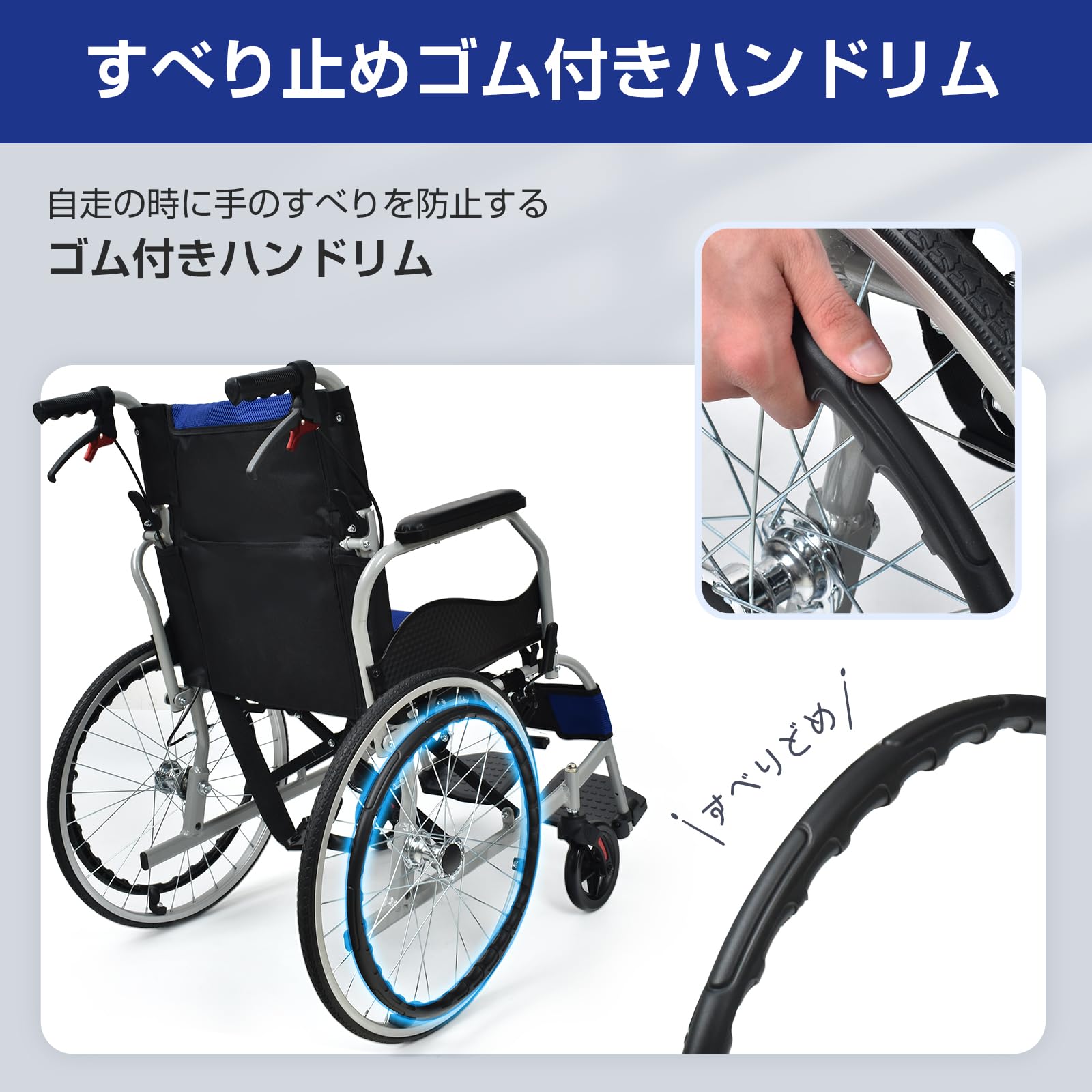 Amazon | Kaitou 車椅子 軽量 折りたたみ アルミ製 介助ブレーキ付き 