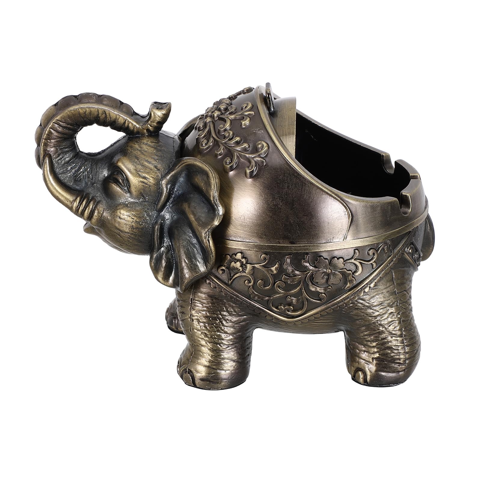 Cendrier éléphant bleu-vert Mipcase en métal avec couvercle déco