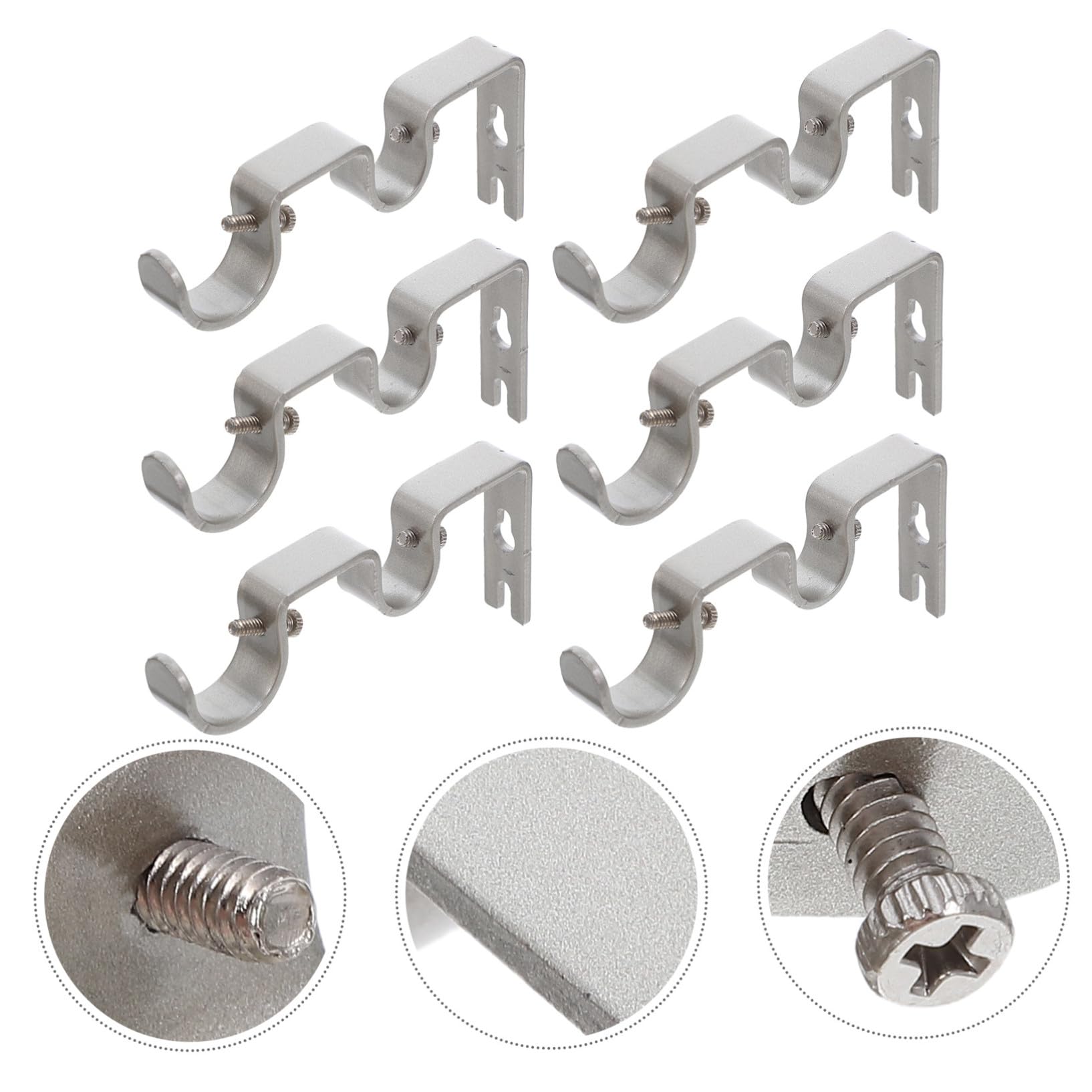 Lot de 6 Supports Centraux de Tringle à Rideaux en Fer Support pour Tringle Robuste pour Rideaux et Décoration D'intérieur