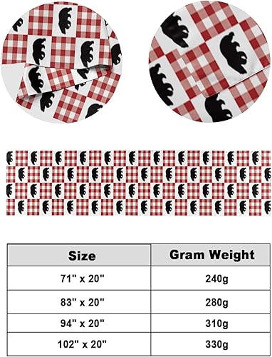 Miniatura 6 de Christmas Bed Runner Scarf Christmas Arctic Bear Buffalo Plaid Bedding Scarf Decorative Bed Runners Cover for Home Bedroom Hotel Wedding Room Bed