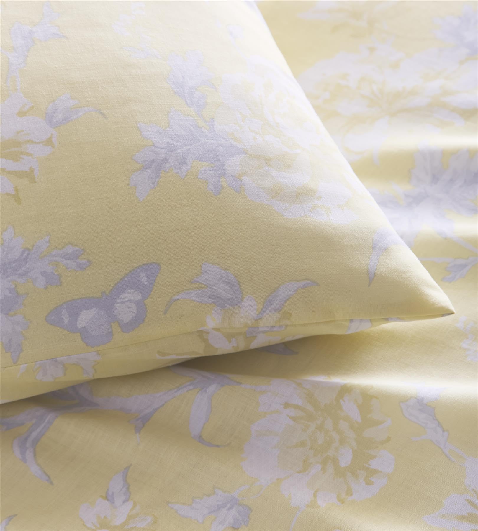 Simply Charlotte Mia Super King Duvet Cover Bedding Bed Set Floral Lemon Yellow, Superking Size - Image 2