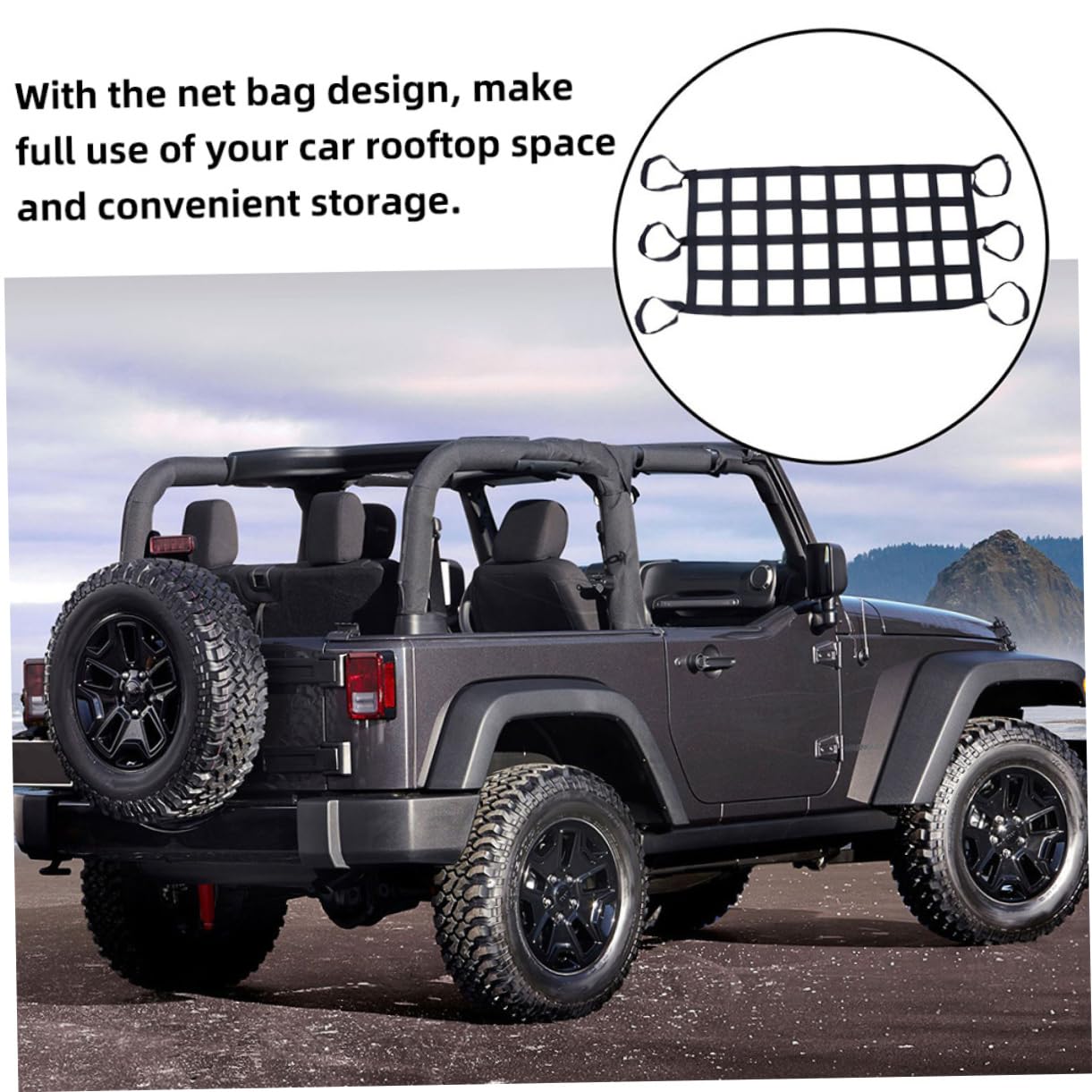 GALPADA 2pièces Filet à Bagages Élastique Nylon pour Toit Voiture Ou Véhicule Lot de Filets De Rangement pour Voiture