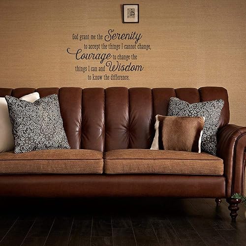 Miniatura 2 de Calcomanía de vinilo para pared con texto en inglés «God Grant me The Serenity to Accept The Things I Cannot Change Courage to Change The Things»