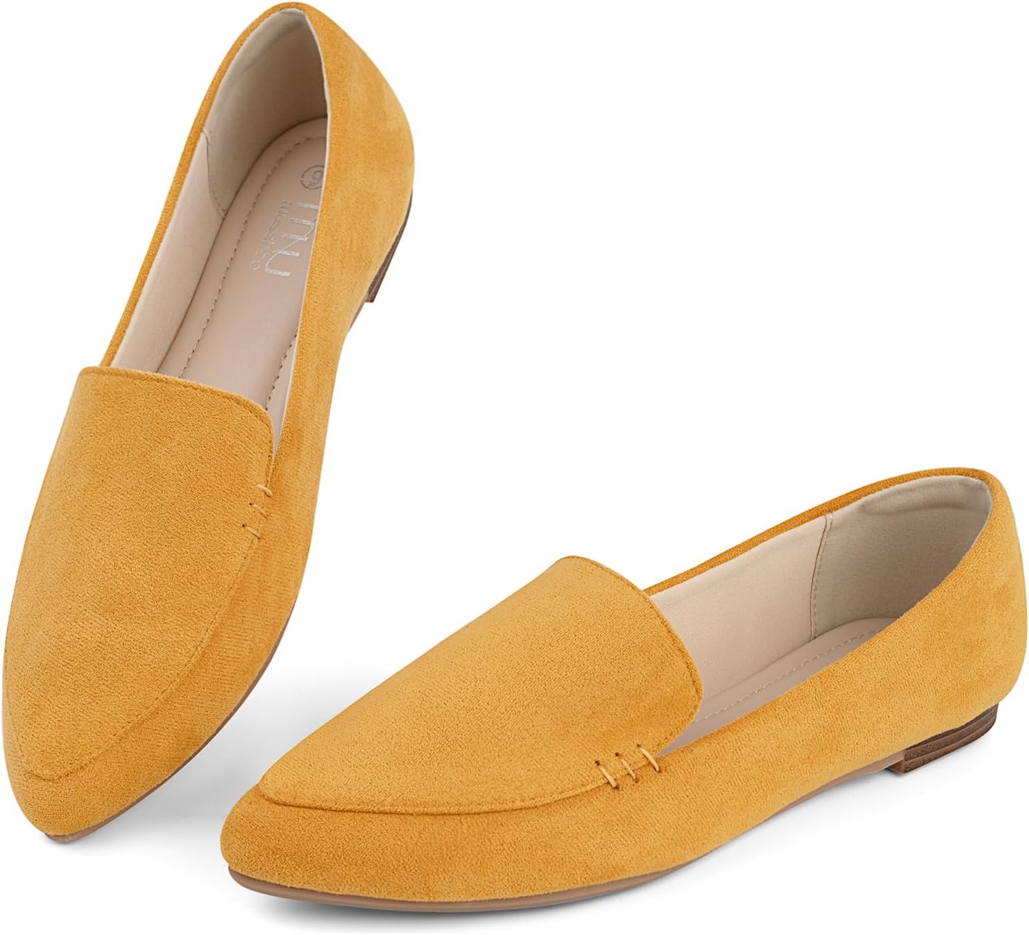 MUSSHOE Loafers for Women Comfortable Pointed Toe Memory Foam Women's Loafers