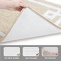 Vista 6 de HOMEIDEAS Alfombra de baño, suave y absorbente de agua, alfombra de microfibra de felpa esponjosa antideslizante para bañera y ducha