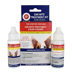 Miracle Care R7 Ear Mite Treatment and Ear Cleaner Kit for Dogs 1 Ounce Bottles of Each Controls