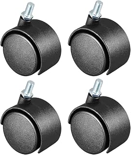 uxcell Swivel Casters 2 Inch Nylon 360 Degree M8 x 13mm Threaded Furniture Caster Wheels, 4 Pack