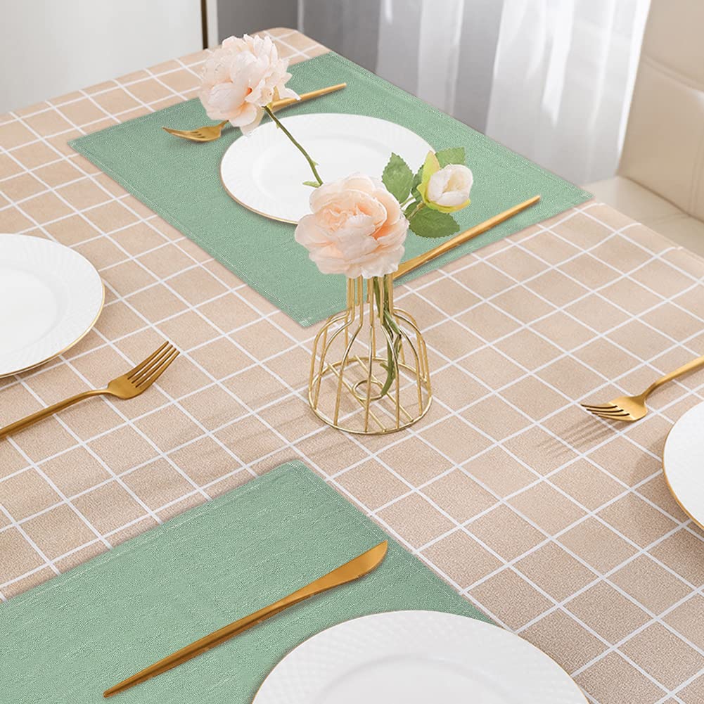 Stoffen servetten, 6-delige set, katoen, linnen, wasbaar, herbruikbaar, met holle zoom, servetten, stof, placemats, tafeldecoratie voor feesten, Kerstmis, verjaardag, bruiloft, keuken (wit, 45 x 45