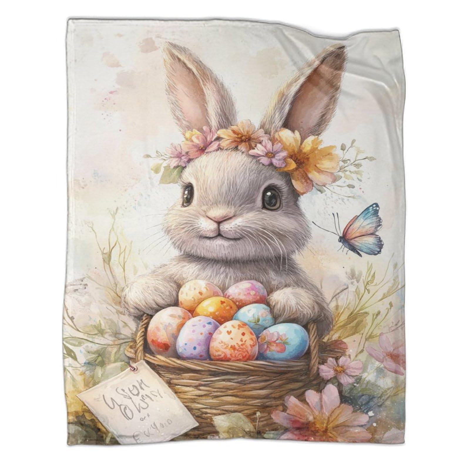 Couverture polaire ultra douce en flanelle de Pâques pour lit et canapé, 127x152cm