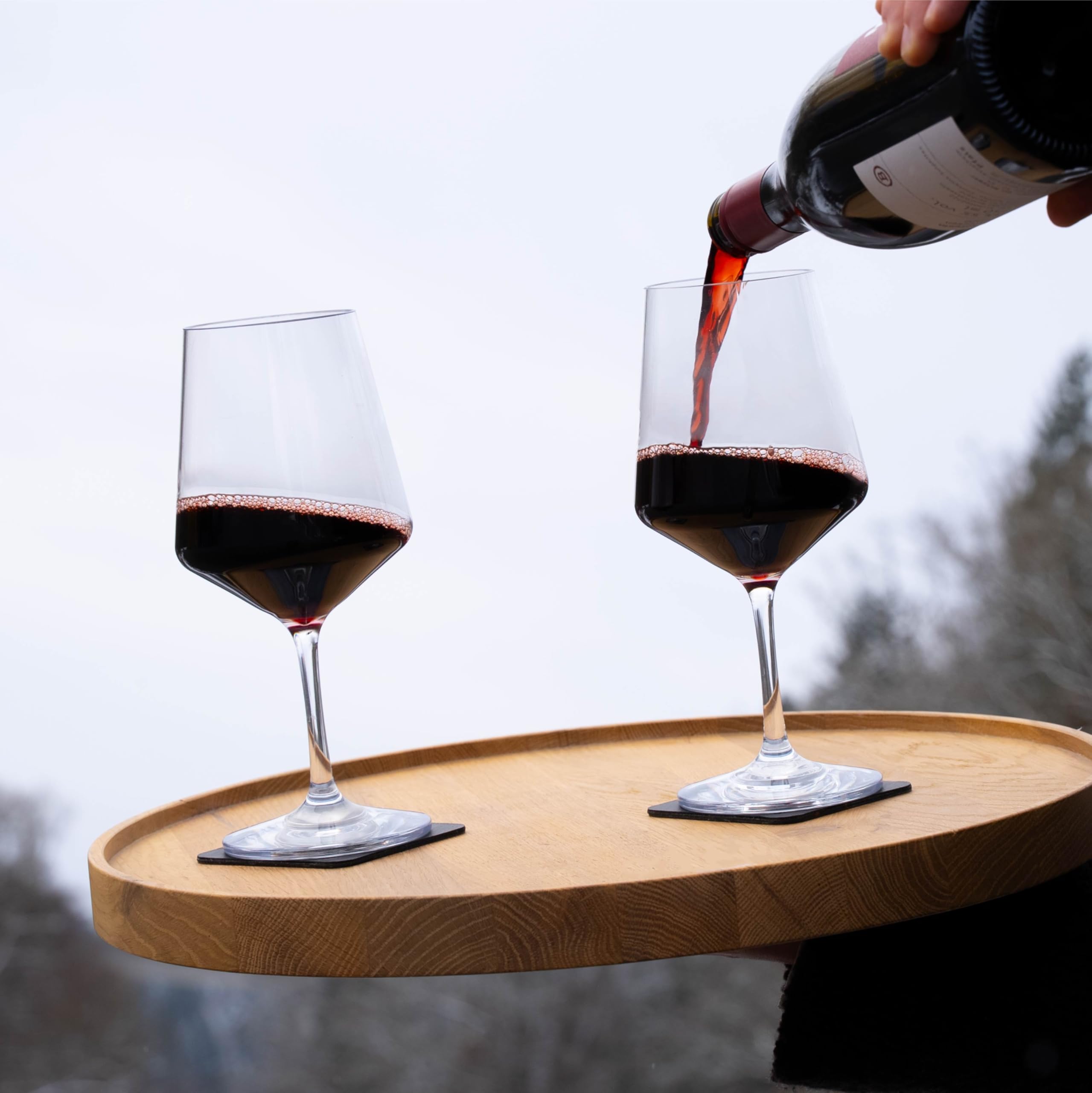 silwy® HIGH-TECH Magnet-Kunststoffgläser WEIN CLASSIC inkl. Metall-Nano-Gel-Pads - perfekt für Camping, Caravaning and Boating (Wein // 0,5 l // 2er Set)
