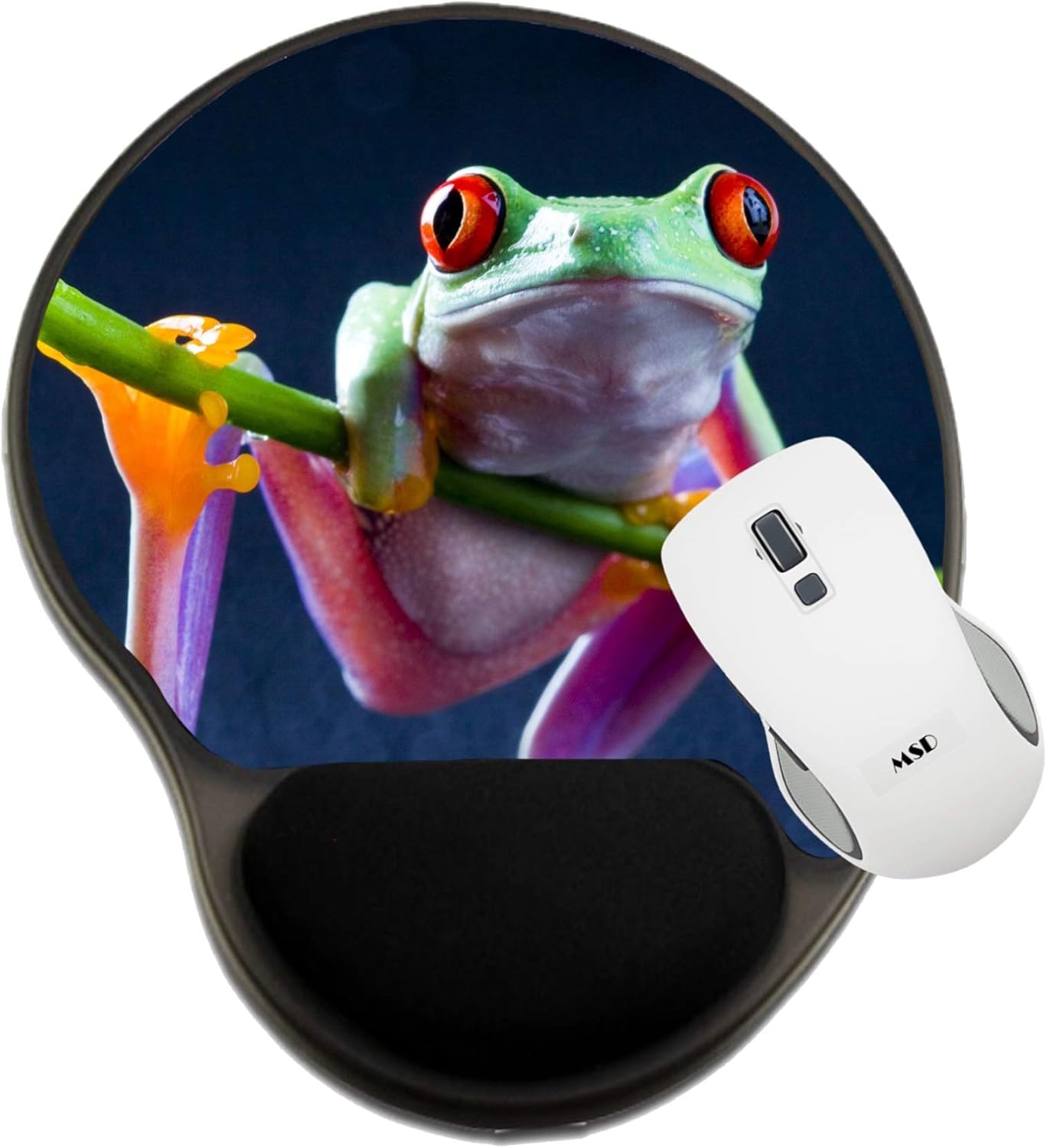 MSD Mousepad Wrist Rest Protected Mouse Pads, Mat with Wrist Support, Image ID: Red Frog Image 709423 Stain Resistance Collector Kit Kitchen Table