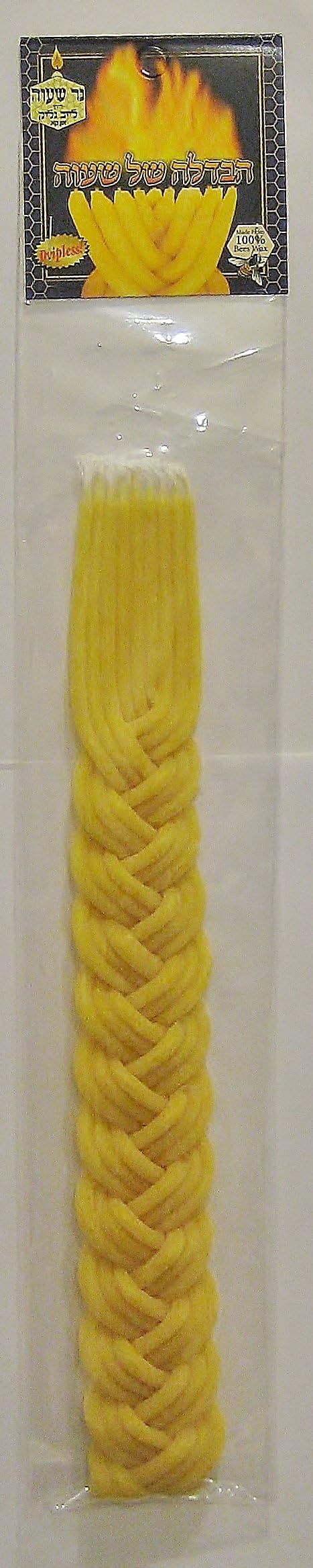 Ner Shava Braided Havdalah Candle 100% Beeswax