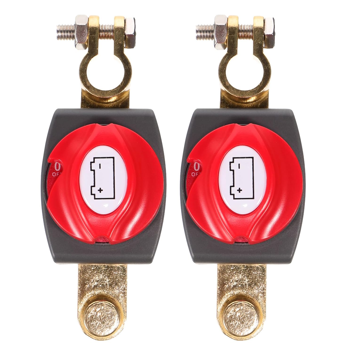 Ciieeo 2pcs 12-24v Car Battery Disconnect Switch with Negative Clamp Post Kill Master Isolator Waterproof Power Cut for Rv Boat ATV Utv