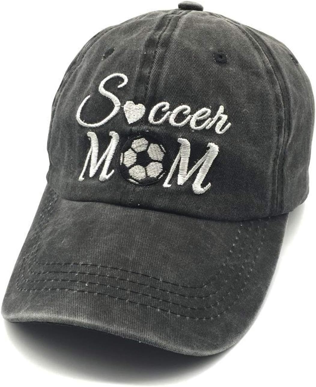 WaldealWomen's Adjustable Embroidered Soccer Mom Hat Washed Baseball Dad Cap