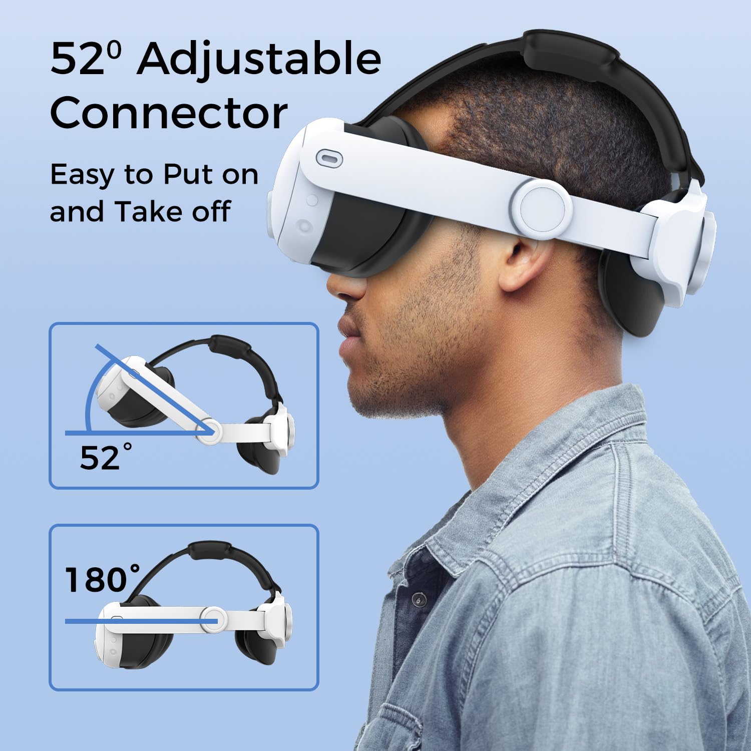 Cinghia per la testa per Oculus Quest 3, cinghia di ricambio regolabile Elite, comfort migliorato, accessori VR senza pressione sul viso, regolabile e leggero