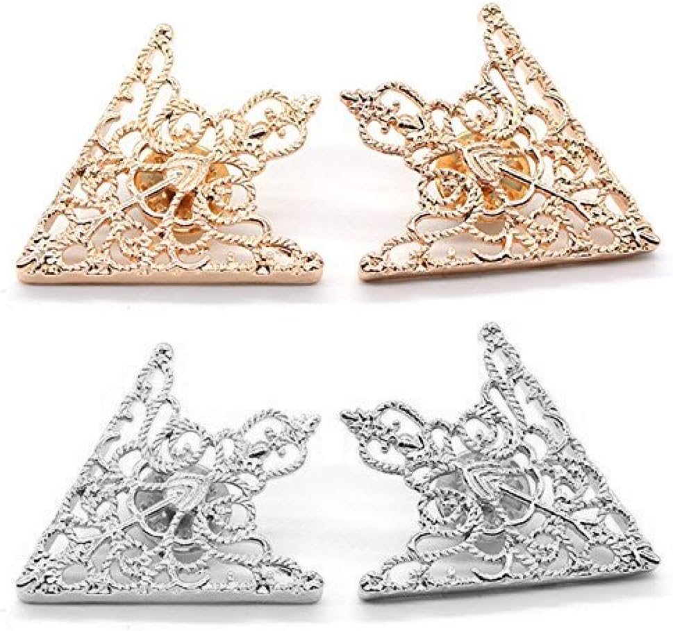 FURE Combo of Multicolour Metal Grill Triangular Collar Pins for Men and Women