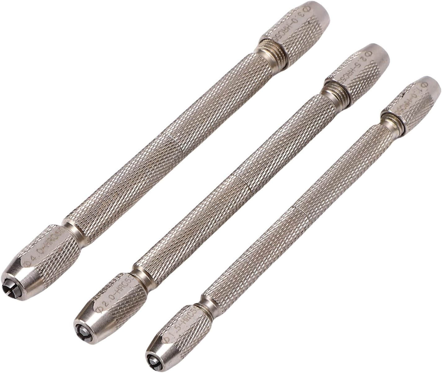 Double Ended Pin Vise, Stainless Steel Professional Hand Drill for Jewelry Making, Watch Repair Tool, with Manual Pin Vise