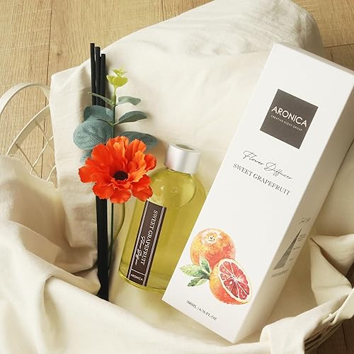 Miniatura 2 de Aronica Flower Diffuser Home Sense, Deodorant for Bathroom Oil Diffuser, Grapefruit Air Fresheners for Home, Scented Diffusers with Sticks, Red Reed