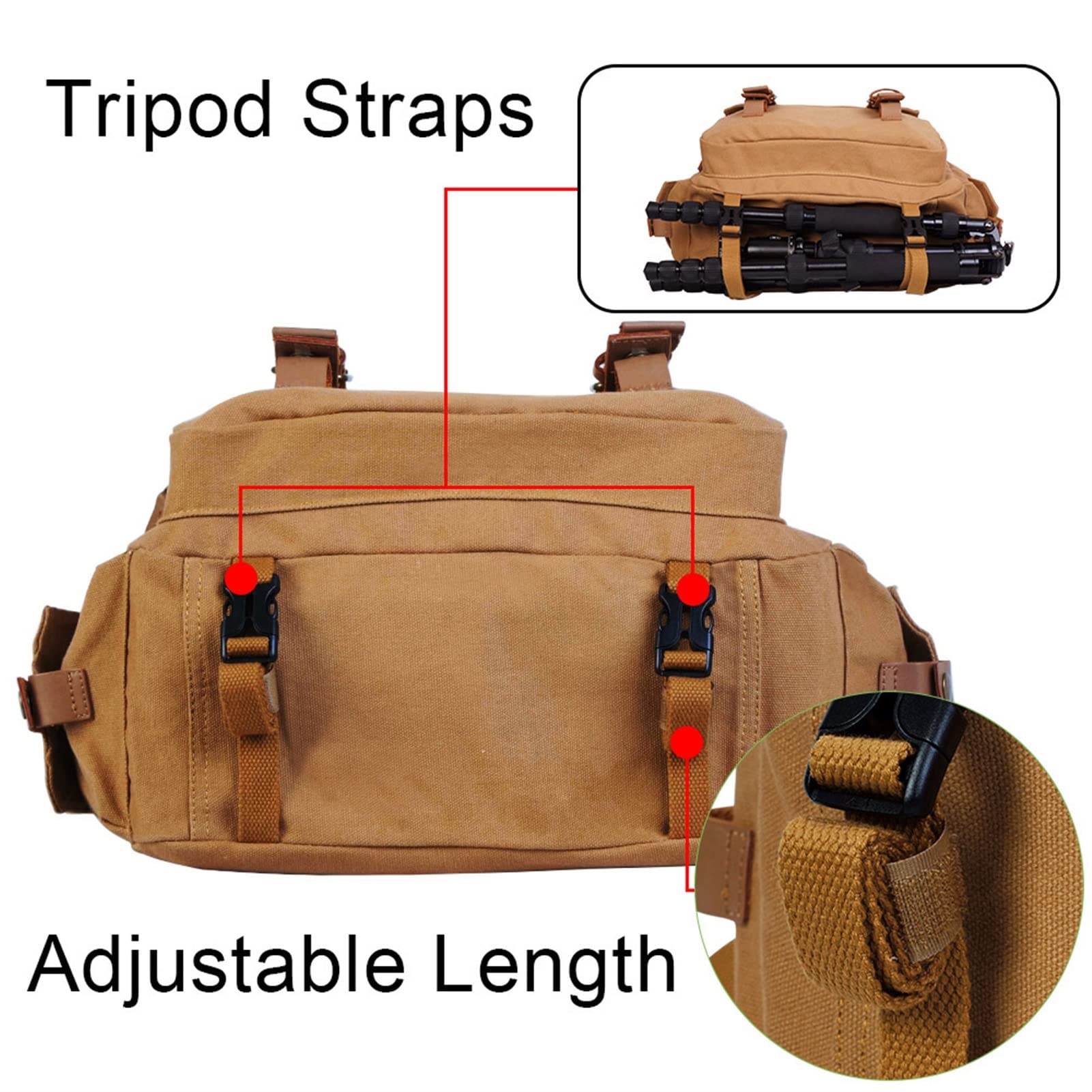 SLR Fotocamera Borsa a tracolla Lenti Wired Treppiede Borsa da viaggio for viaggi all'aperto Borsa da viaggio Grande Capacità Canvas Messenger Bag Adatta for Nikon Fit for Canon Fit Fit for