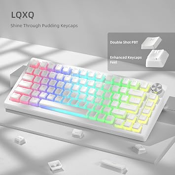 Pudding Keycaps PBT, 130 Keys, Shine Through, OEM Profile